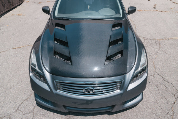 Infiniti G37 AMS Vented Carbon Fiber Hood - Coupe / Sedan