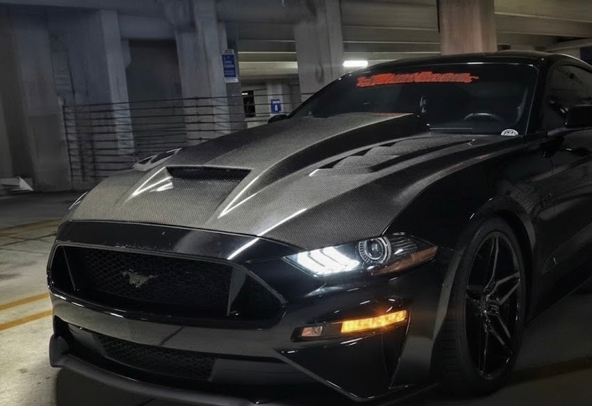 Ford Mustang TF Style Carbon Fiber Hood 2015-2017