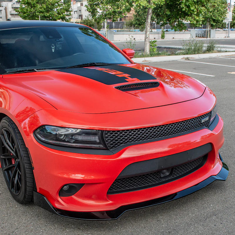 Dodge Charger 2016+ Front Bumper Splitter Lip - Carbon Fiber / Gloss Black