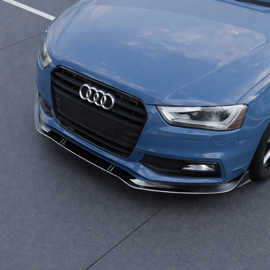 Audi B8 / B8.5 S4 Front Bumper Splitter Lip - Gloss Black / Carbon Fiber