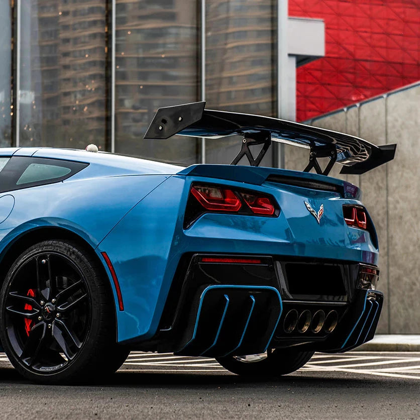 Chevy Corvette C7 ZR1 Rear Wing Spoiler - Carbon Fiber / Gloss Black