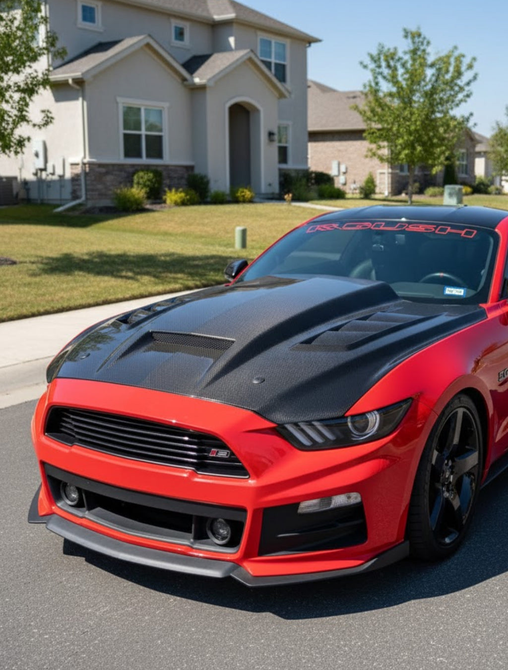 Ford Mustang TF Style Carbon Fiber Hood 2015-2017