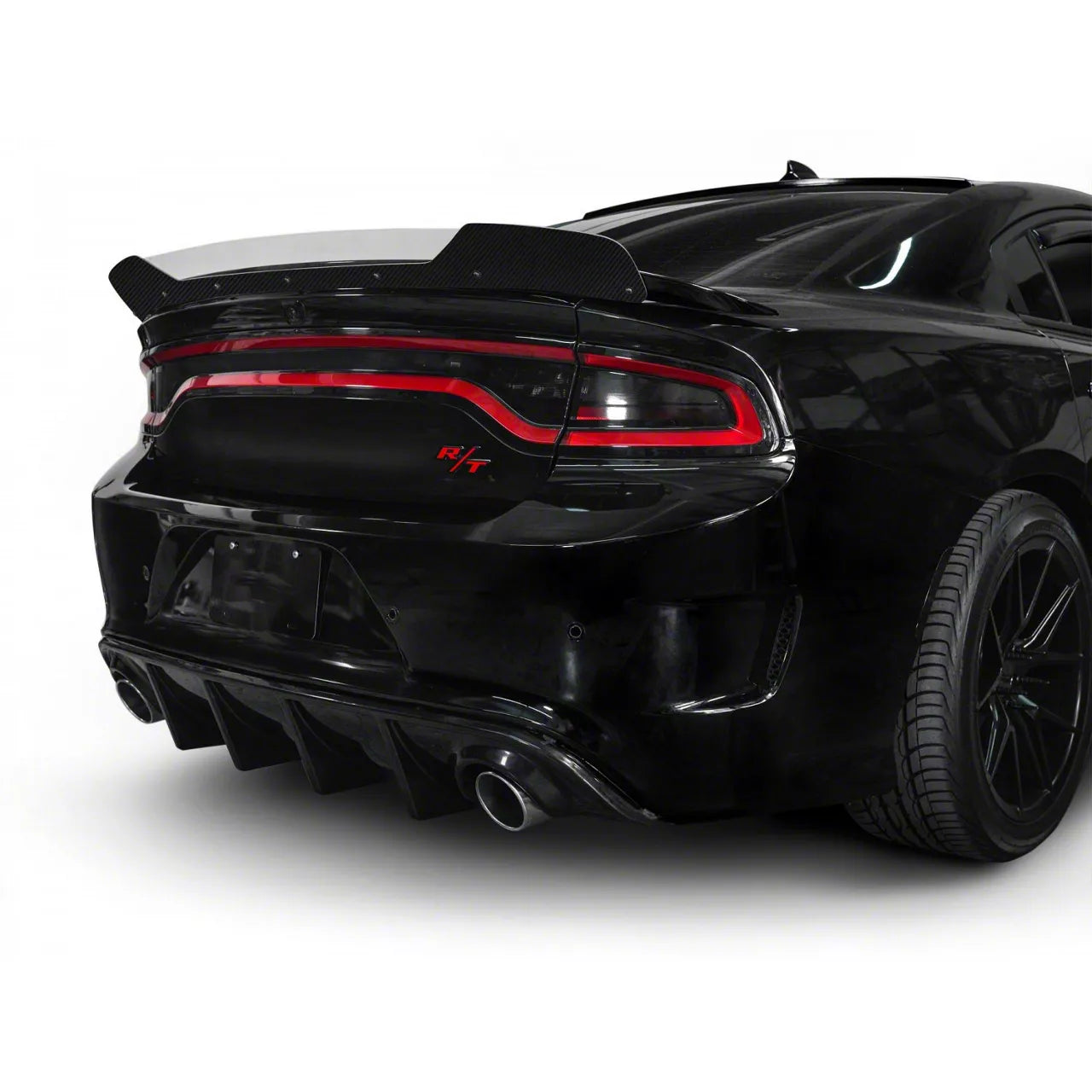 Dodge Charger 2016+ VENOM Wicker Bill Spoiler - 2 Layer Gloss Black / Clear