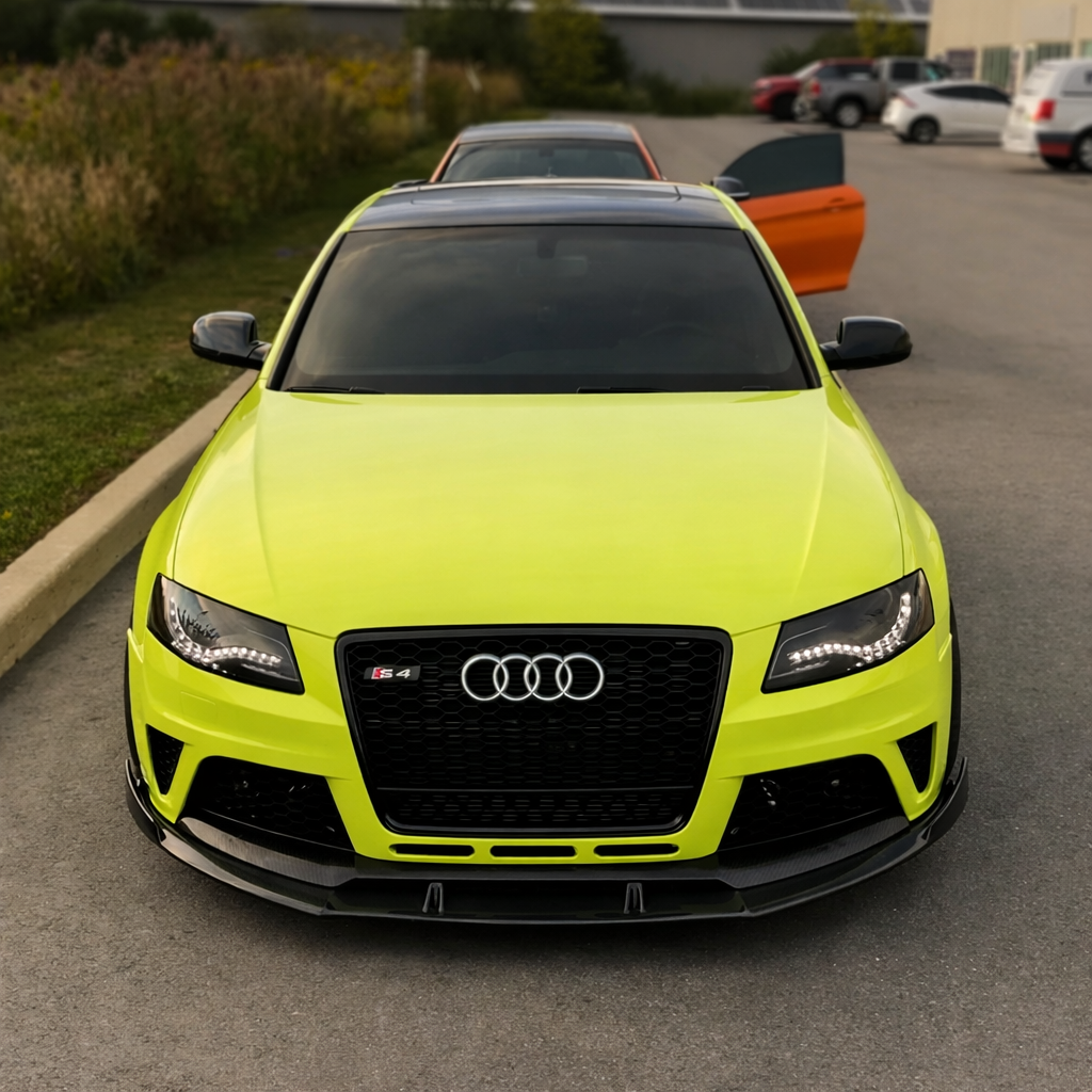 Audi B8 / B8.5 S4 Front Bumper Splitter Lip - Gloss Black / Carbon Fiber