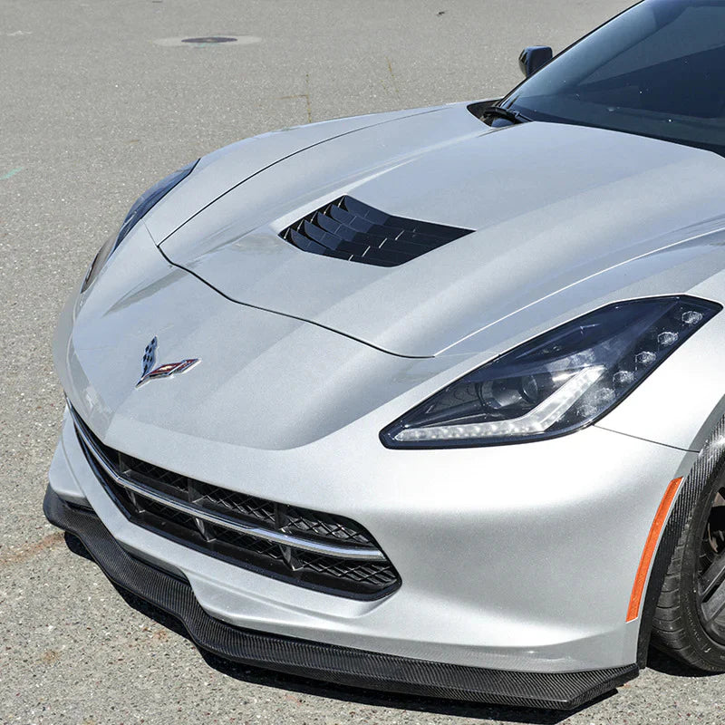 Chevy Corvette C7 (2014-2019) ZR1 Extended Front Bumper Lip - Carbon Fiber / Gloss Black