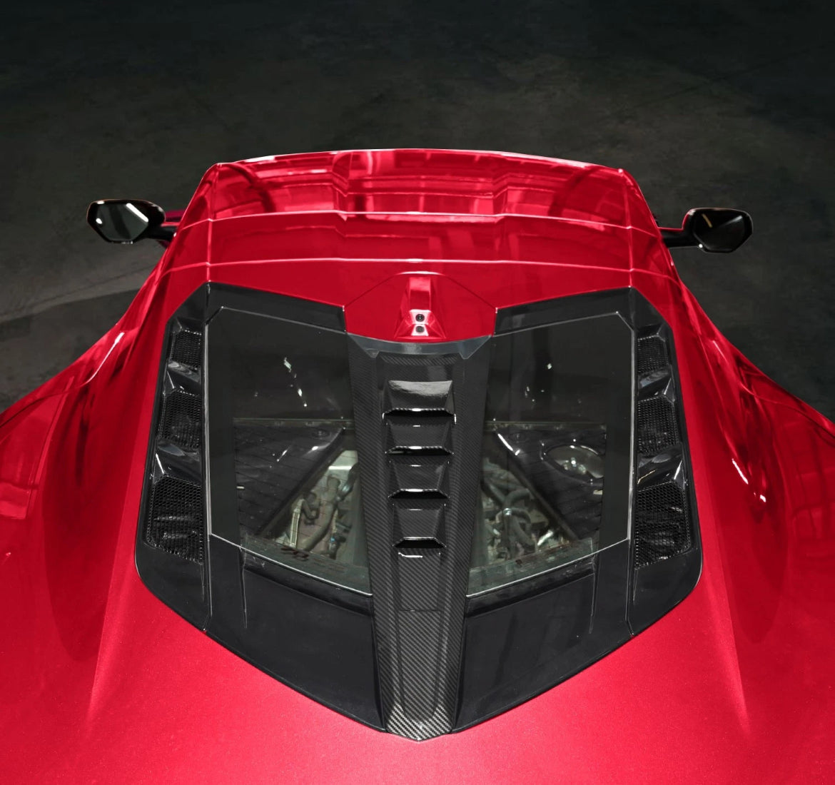 Chevy Corvette C8 2020+ Rear Window Spine - Carbon Fiber