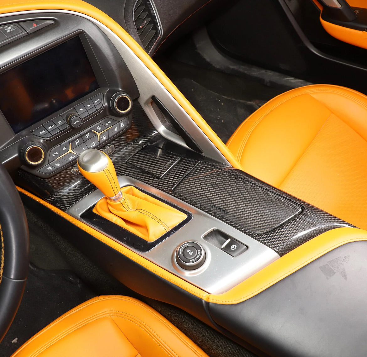 Chevy Corvette C7 Carbon Fiber Center Console Panel