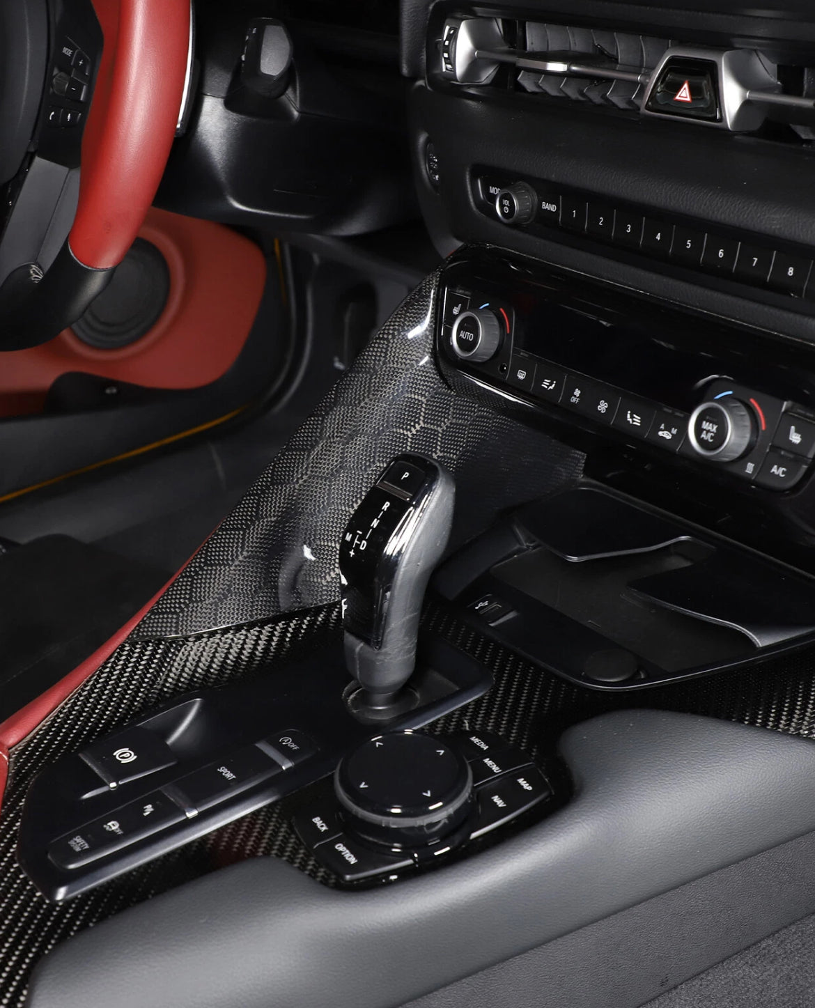 Toyota Supra 2019+ A90 A91  Lower Console Side Panel - Honeycomb / Carbon Fiber