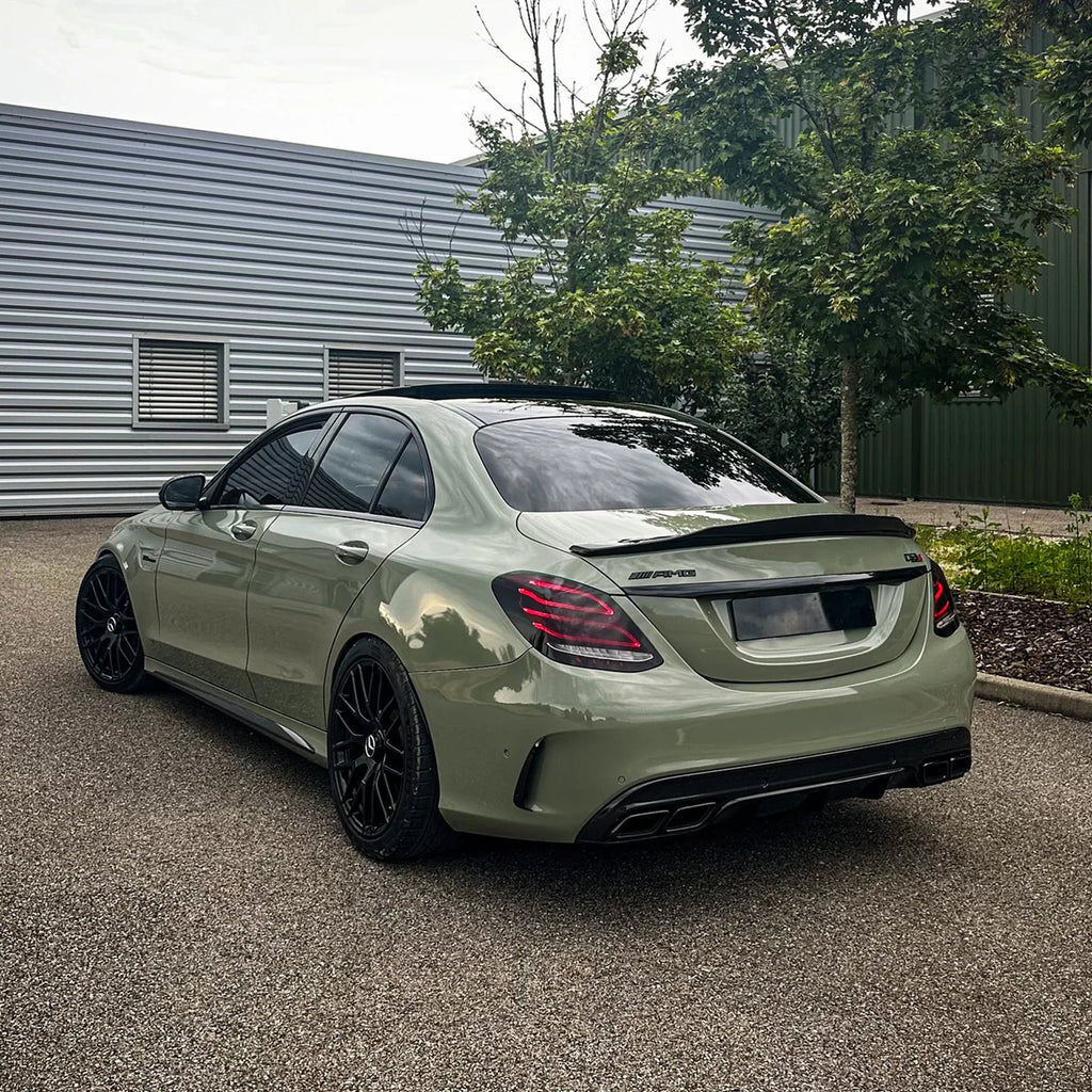 Mercedes Benz AMG C43 C63 - V2 Rear Trunk Spoiler - Carbon Fiber / Gloss Black