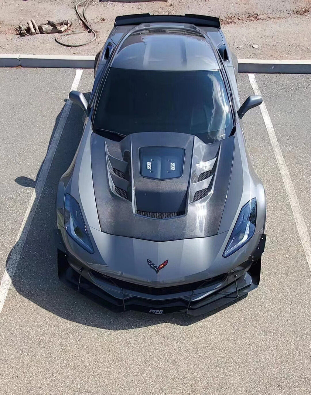 Chevy Corvette C7 Vented Carbon Fiber Bonnet Hood