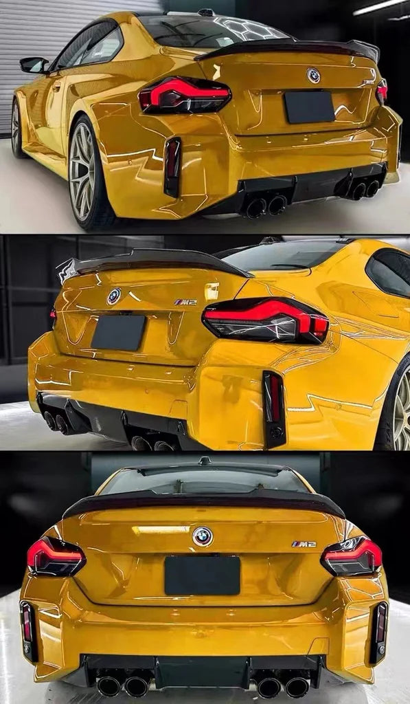 BMW M2 G42/G87 V Kick Spoiler - Carbon Fiber / Gloss Black