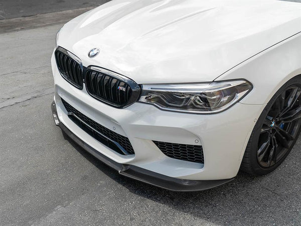 BMW F90 M5 Front Splitter + Side Skirts - Carbon Fiber / Gloss Black