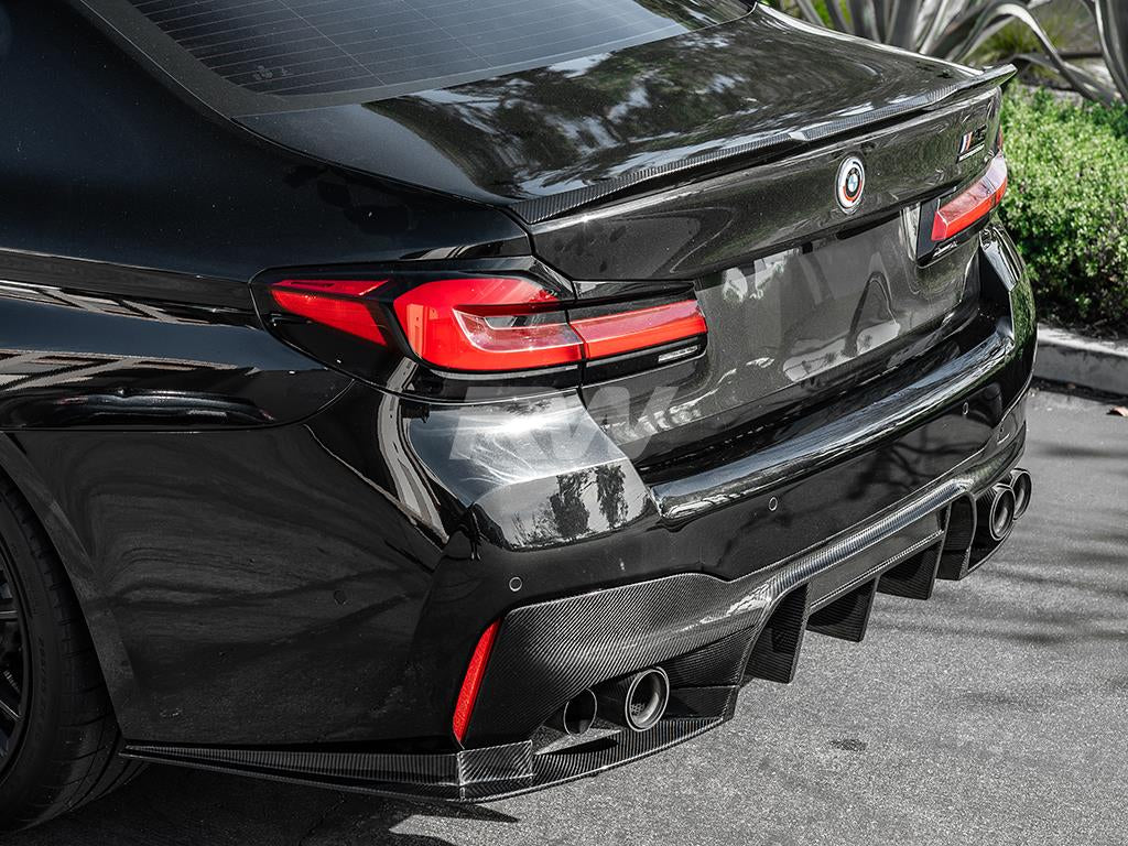 BMW F90 M5 V2 Diffuser - Carbon Fiber w/ Brake Light