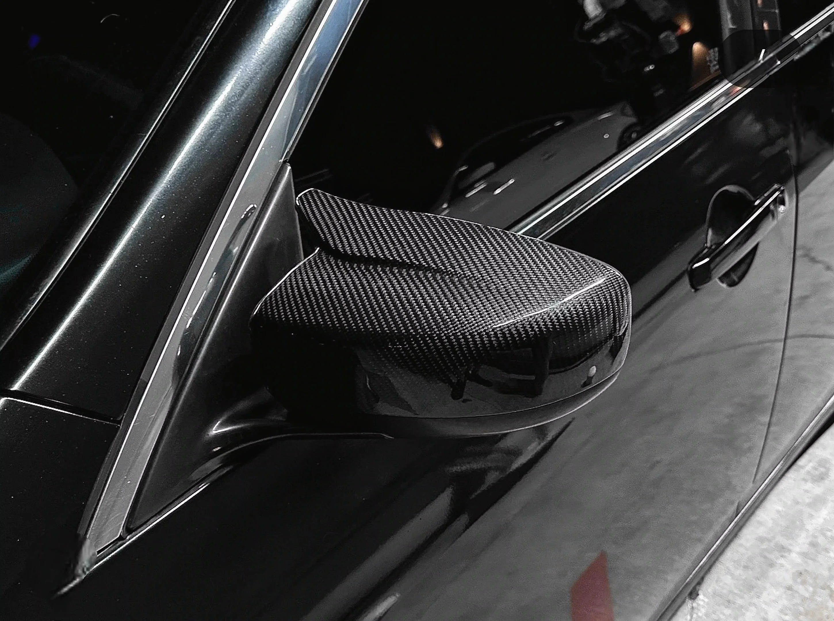 Infiniti G37 Mirror Caps - Coupe/Sedan Carbon Fiber / Honeycomb / Gloss Black