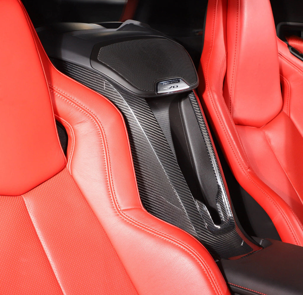 Chevy Corvette C8 Waterfall Console Panel - Carbon Fiber / Honeycomb