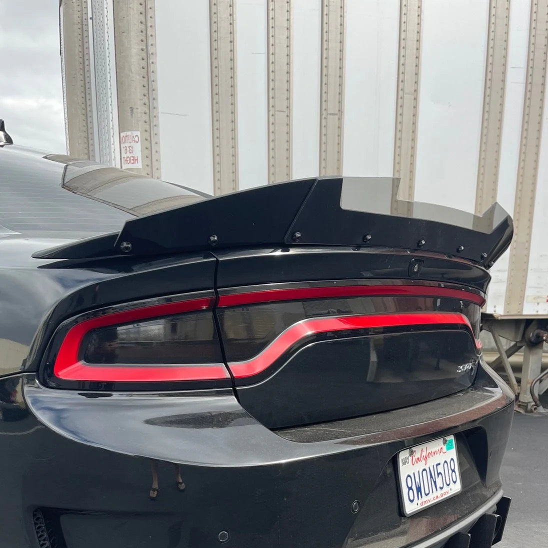 Dodge Charger 2016+ VENOM Wicker Bill Spoiler - 2 Layer Gloss Black / Clear