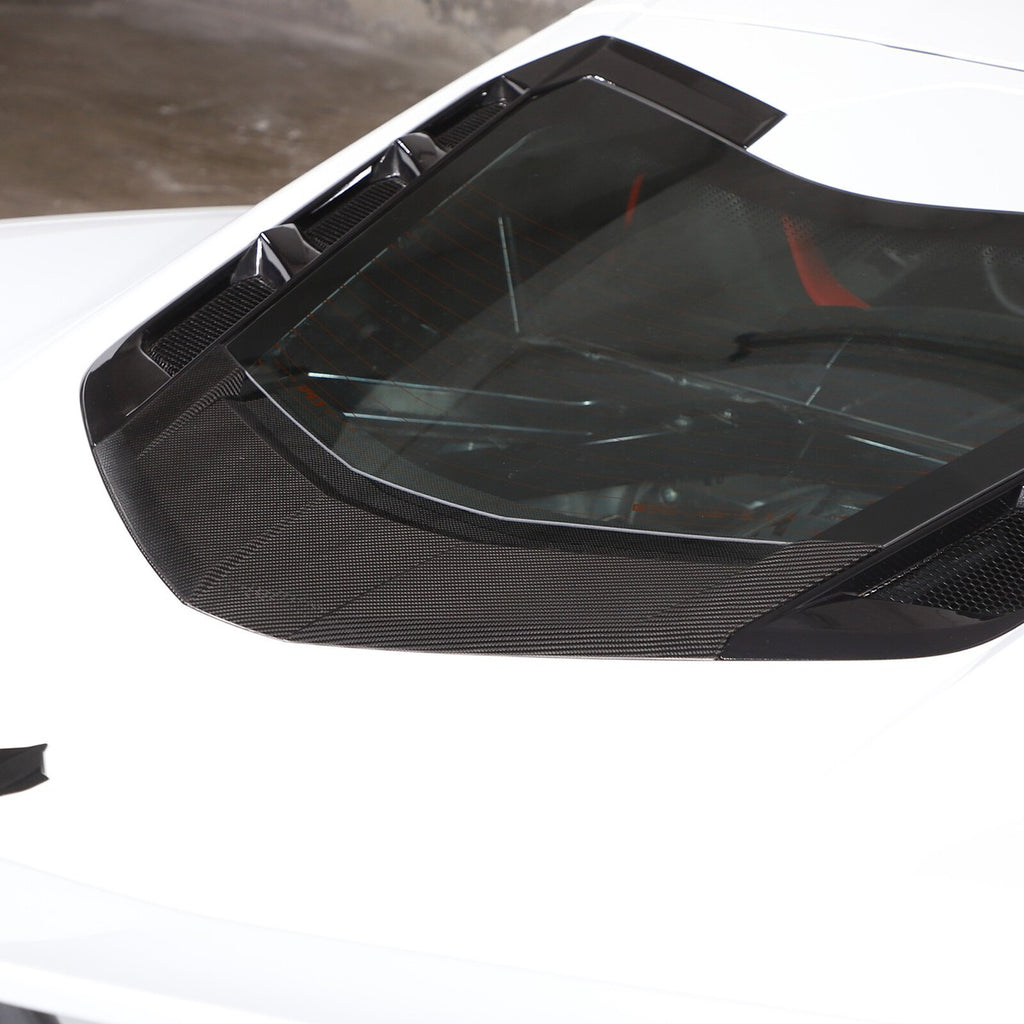 Chevy Corvette C8 2020+ Rear Window Lower Panel - Carbon Fiber / Honeycomb