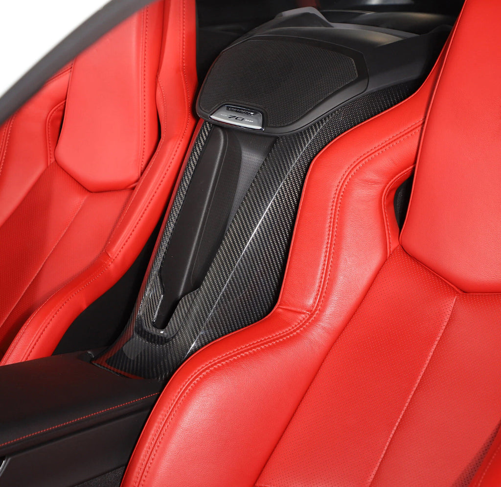 Chevy Corvette C8 Waterfall Console Panel - Carbon Fiber / Honeycomb