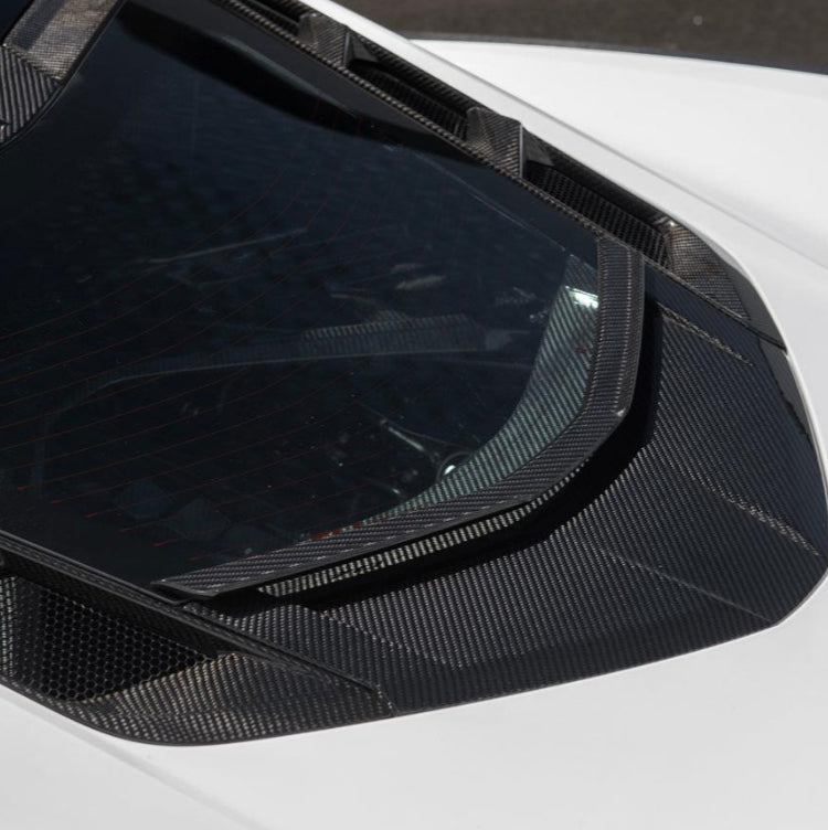 Chevy Corvette C8 2020+ Rear Window Lower Panel - Carbon Fiber / Honeycomb