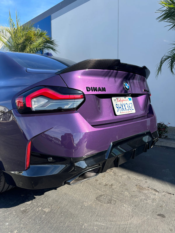 BMW M2 G42/G87 V Kick Spoiler - Carbon Fiber / Gloss Black