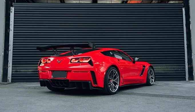 Chevy Corvette C7 ZR1 Rear Wing Spoiler - Carbon Fiber / Gloss Black