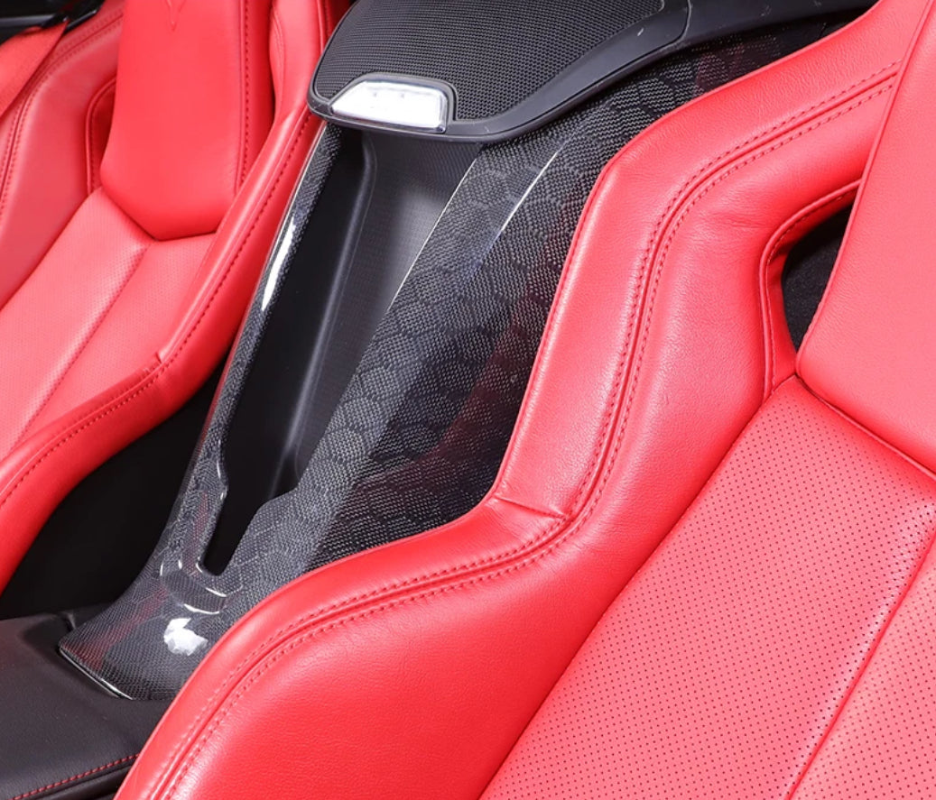 Chevy Corvette C8 Waterfall Console Panel - Carbon Fiber / Honeycomb