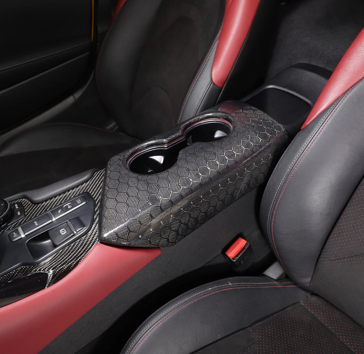 2019+ Toyota Supra A90 A91 Center Console Panel - Honeycomb / Carbon Fiber