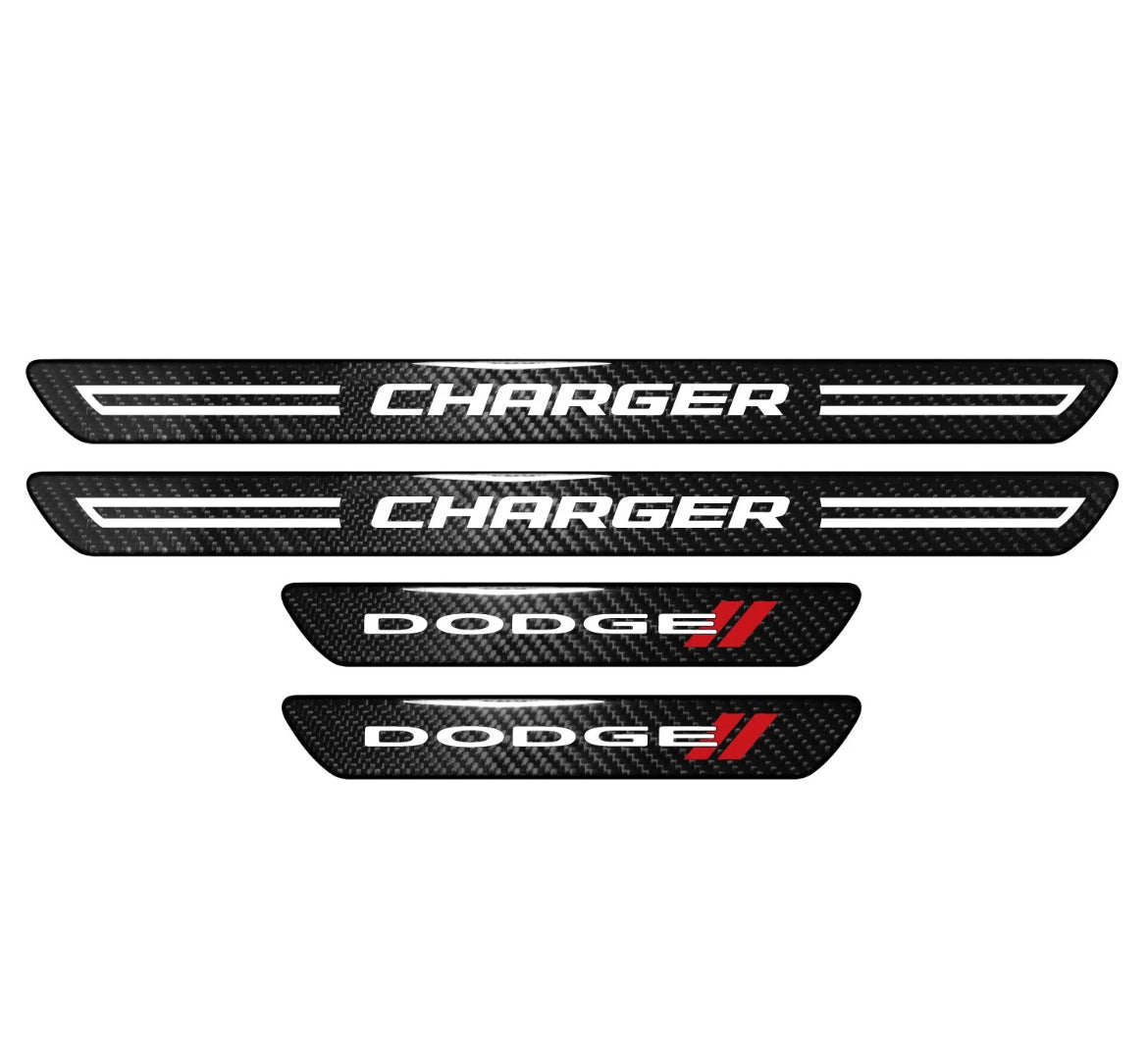 Dodge Carbon Fiber Kick Plates - Charger / Challenger / SRT / RT / Scatpack / Durango / SRT8