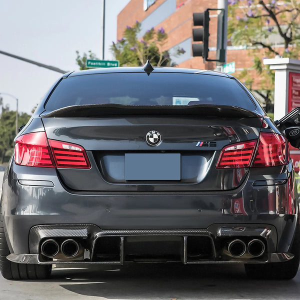 BMW 5 Series PSM Rear Trunk Spoiler - Gloss Black / Carbon Fiber F10 M5