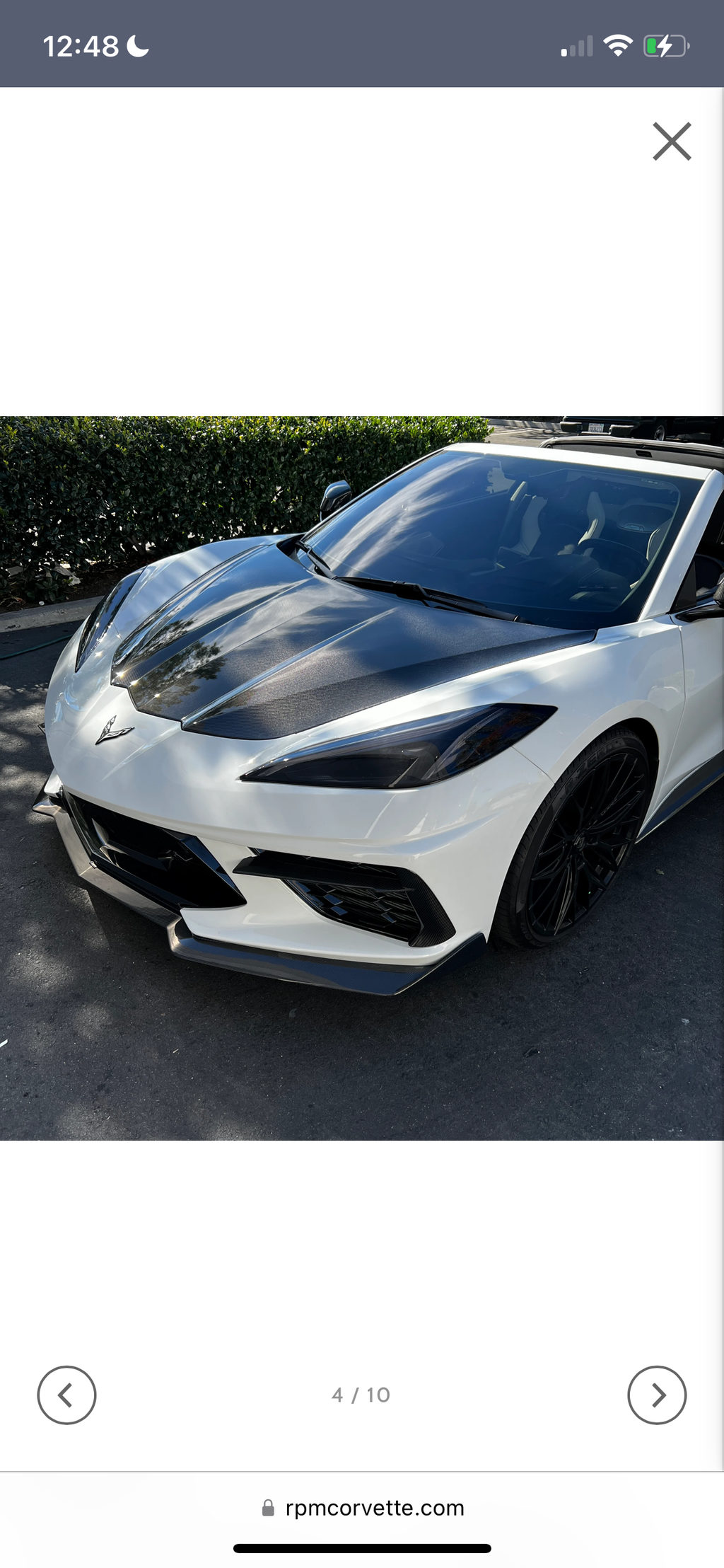 Chevy Corvette C8 2020+ 5VM Front Bumper Splitter / Lip - Carbon Fiber / Gloss Black