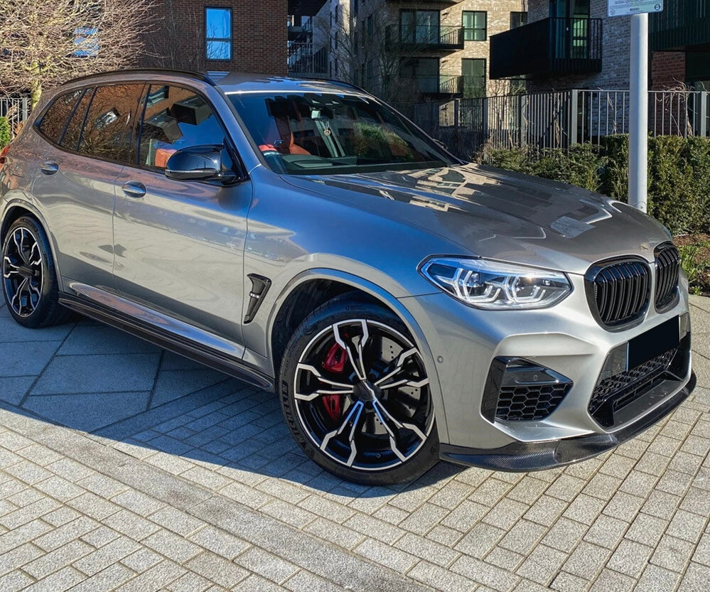 BMW X3/X4 Front Splitter + Side Skirts - Carbon Fiber / Gloss Black