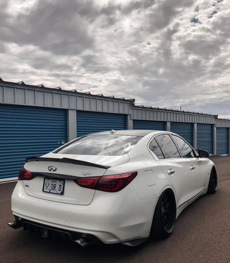 Infiniti Q50 PSM Highkick Spoiler - Gloss Black / Honeycomb