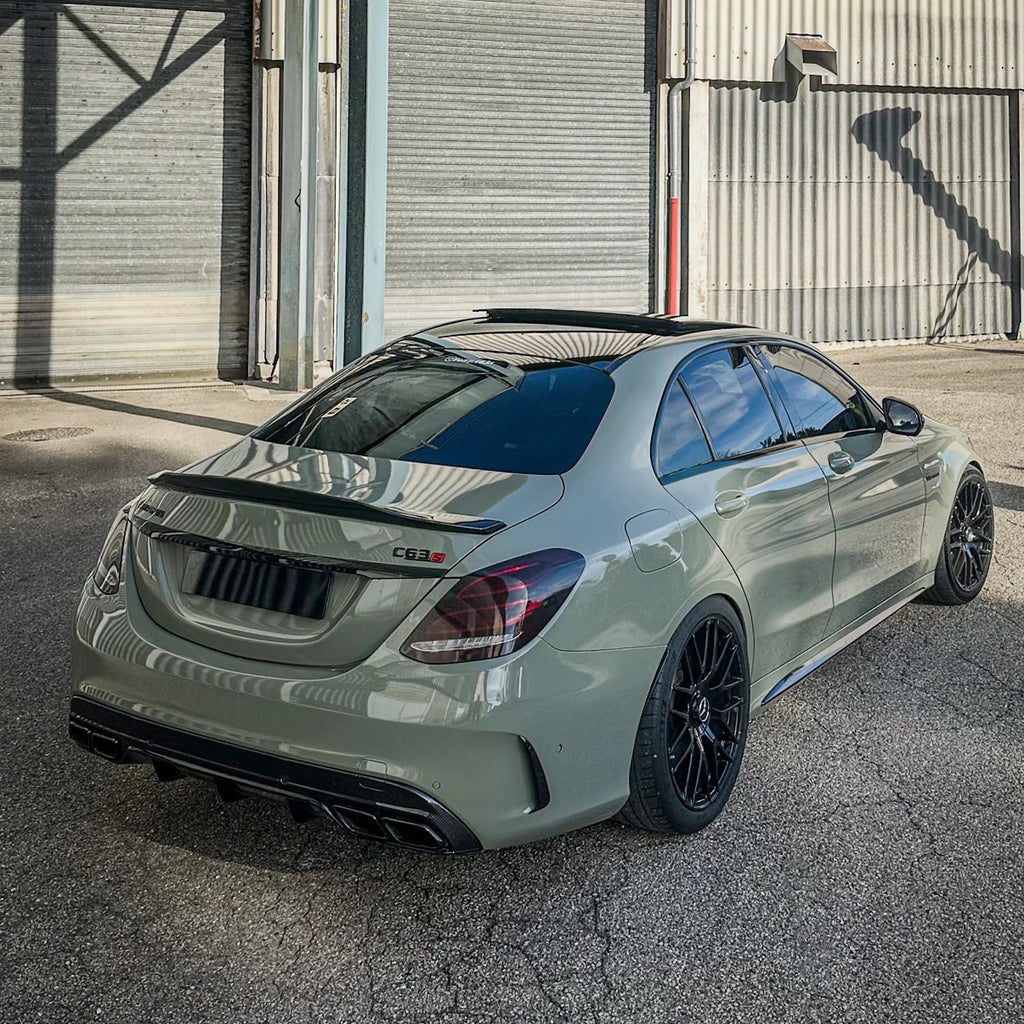Mercedes Benz AMG C43 C63 - V2 Rear Trunk Spoiler - Carbon Fiber / Gloss Black