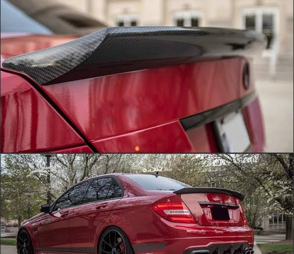 Mercedes Benz AMG C63 W204 2012-2018 V1 Trunk Spoiler - Gloss Black / Carbon Fiber