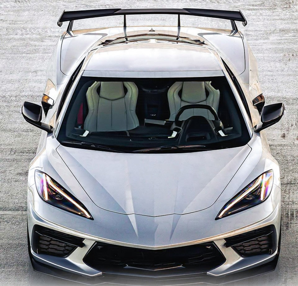 Chevy Corvette C8 2020+ GT Wing Spoiler - Carbon Fiber / Gloss Black