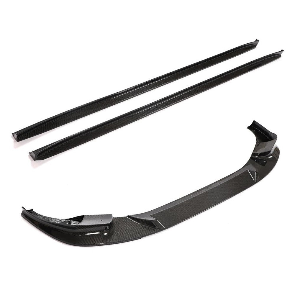 BMW X3/X4 Front Splitter + Side Skirts - Carbon Fiber / Gloss Black