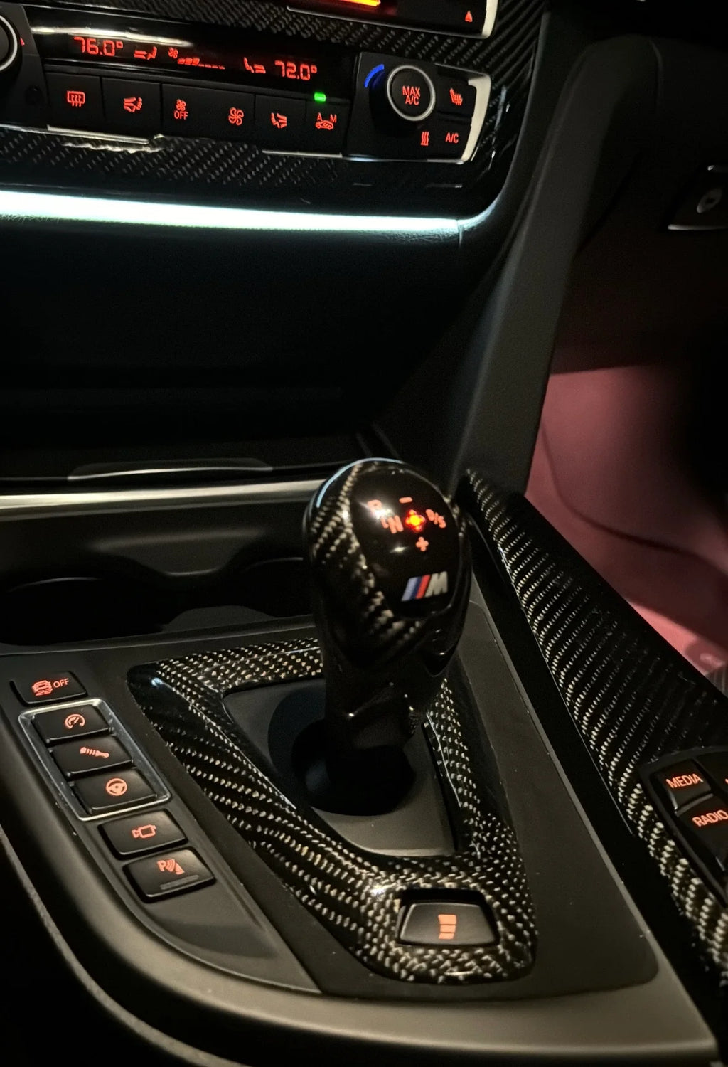 BMW F80 M3 / F82 M4 - Carbon Fiber / Alcantara Gear Shift Trim