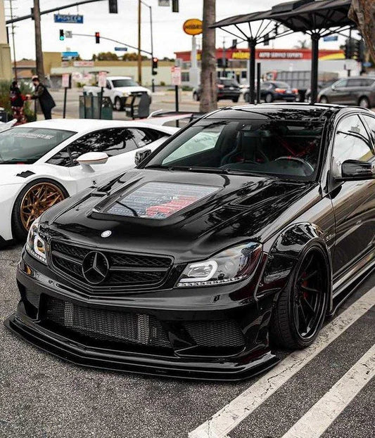Mercedes Benz AMG C63 W204 2012-2014 - Tempered Glass Window Carbon Fiber Hood