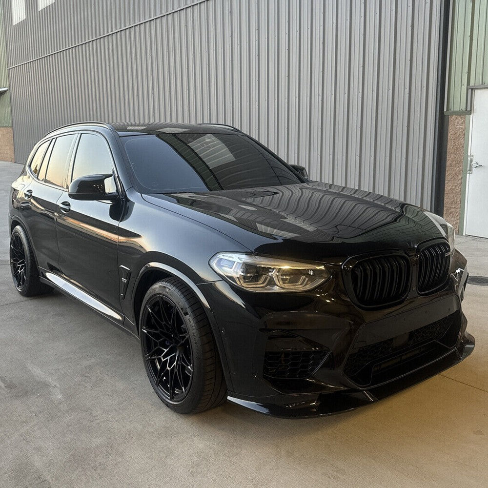 BMW X3/X4 Front Splitter + Side Skirts - Carbon Fiber / Gloss Black