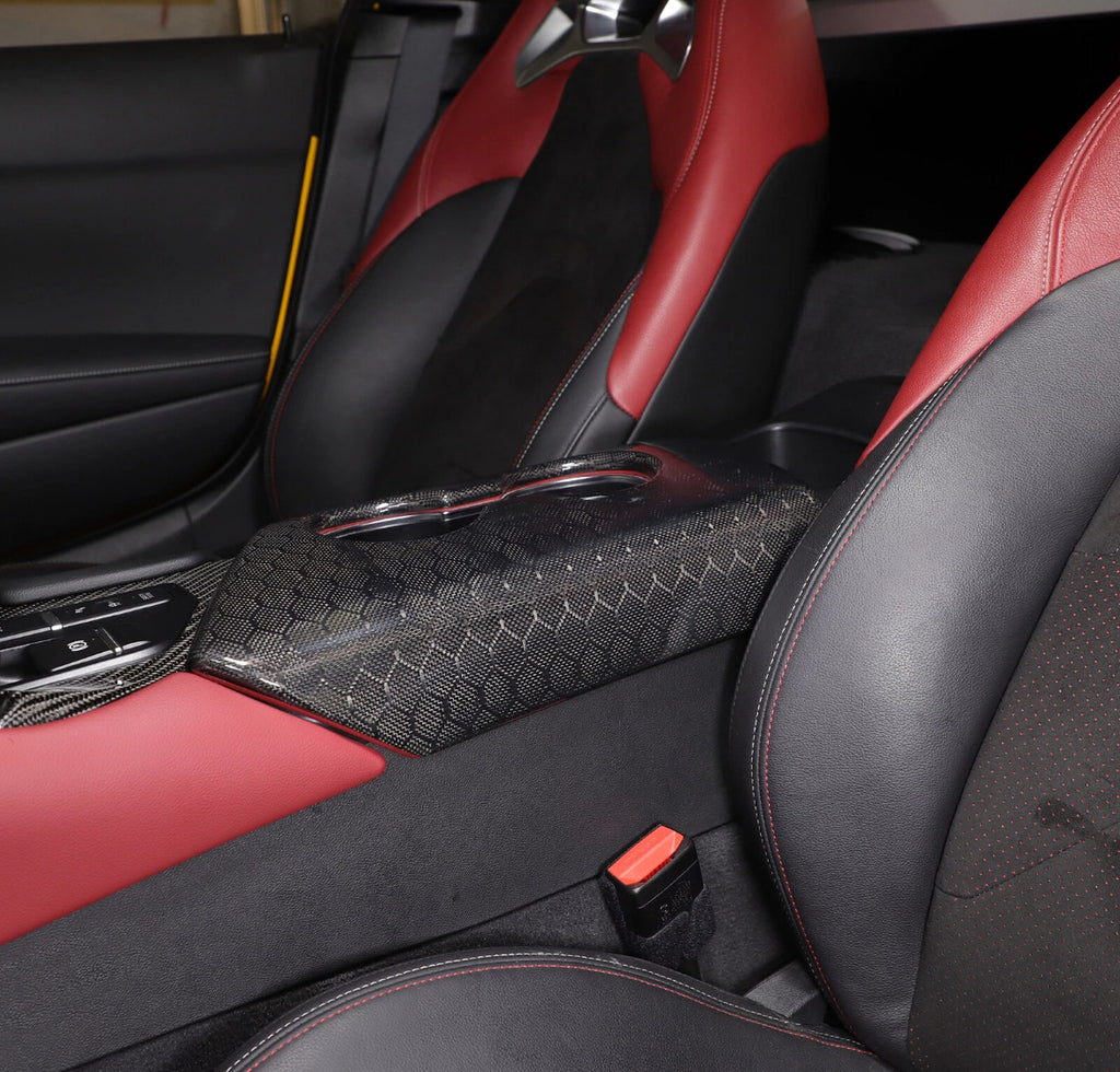 2019+ Toyota Supra A90 A91 Center Console Panel - Honeycomb / Carbon Fiber