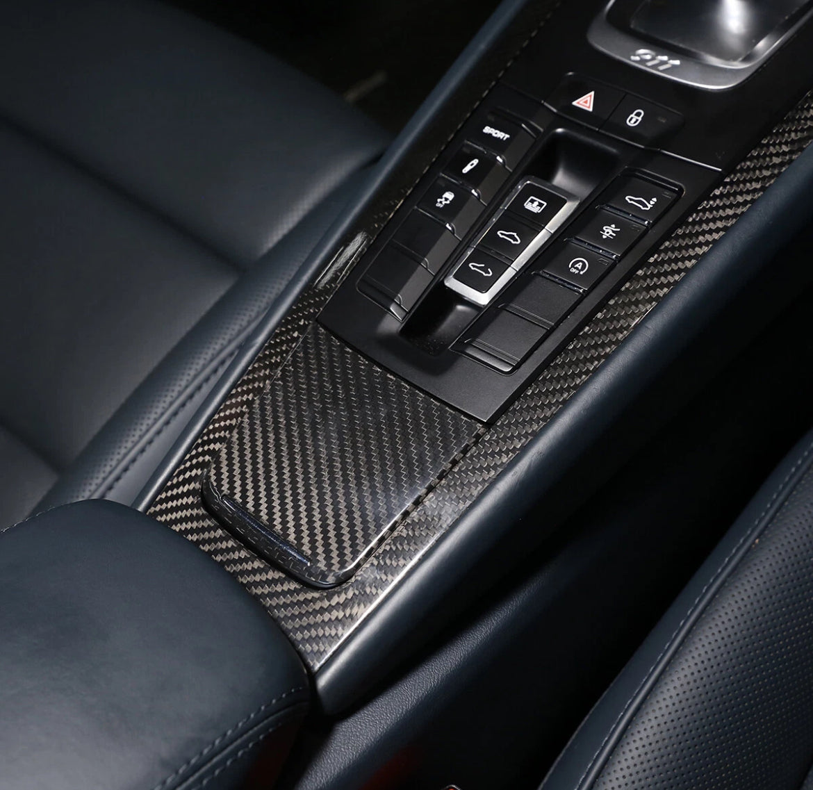 Porsche 718 911 2012-2018 - Center Console Gear Shift Trim Full Carbon Fiber