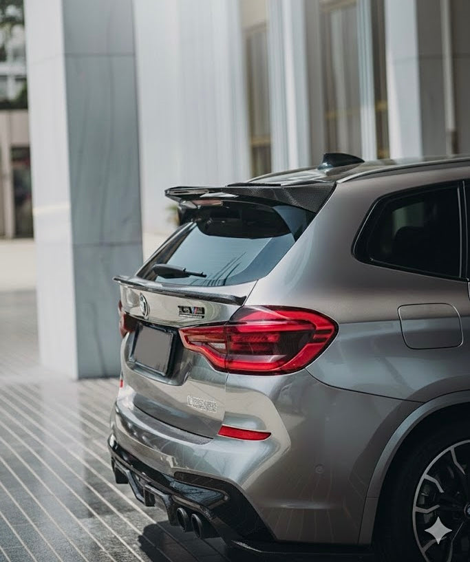 BMW X3M Roof Spoiler / Window Wing - Carbon Fiber / Gloss Black