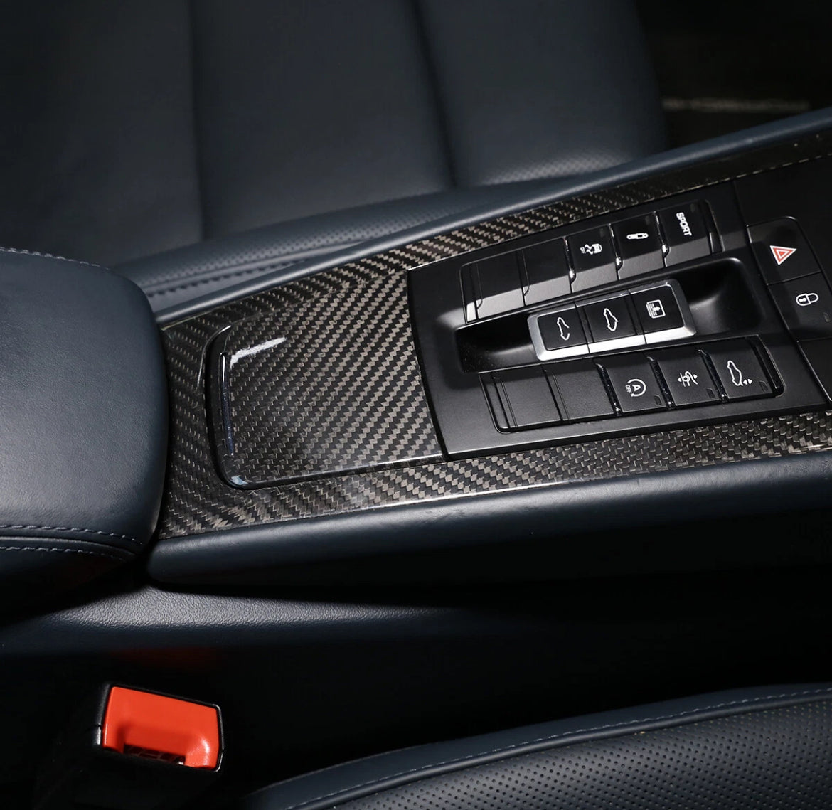 Porsche 718 911 2012-2018 - Center Console Gear Shift Trim Full Carbon Fiber
