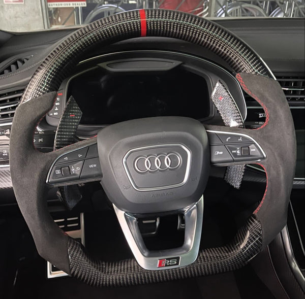 Carbon Fiber Steering Wheel Audi (A6 A7 S6 S8 Q7 Q8 RS6 RS7)