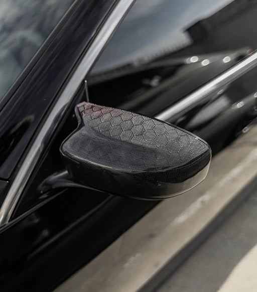 Infiniti G37 Mirror Caps - Coupe/Sedan Carbon Fiber / Honeycomb / Gloss Black