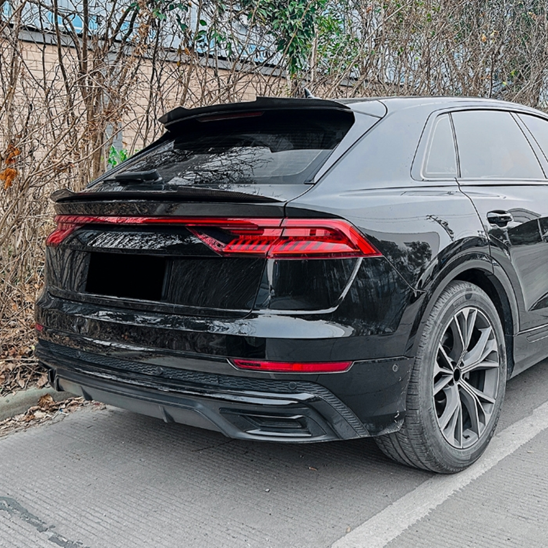 Audi Q8 2019+ PSM Trunk Spoiler - Carbon Fiber / Gloss Black